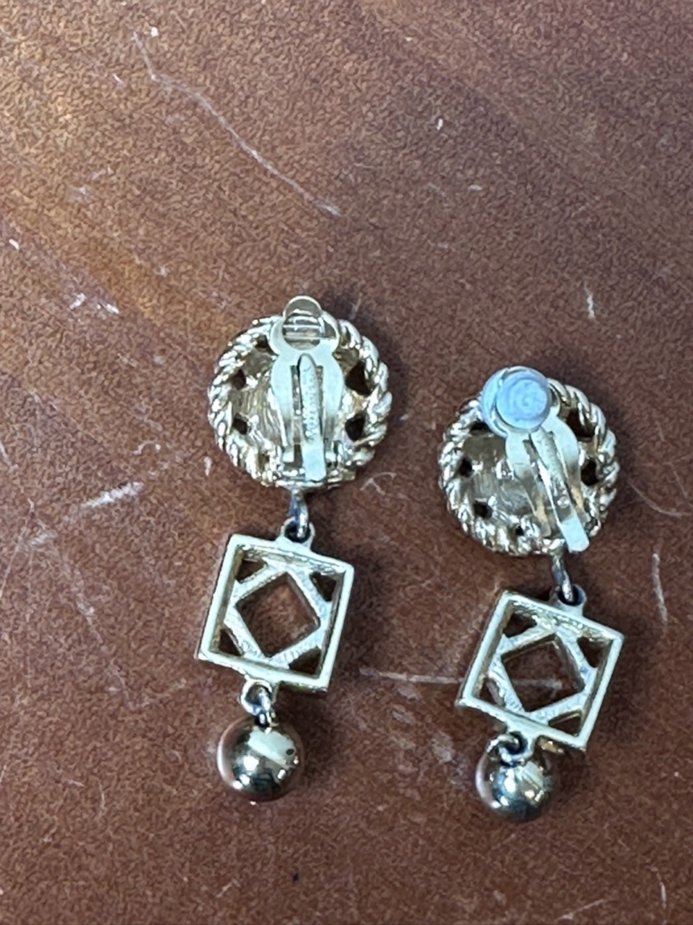 Givenchy Vintage Gold Tone Clip-On
Drop Earrings: Star Charm - Picture 3 of 7